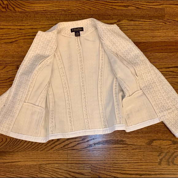 Brooks Brothers Gold Tweed w/ leather jacket Sz. 6 - Picture 7 of 8